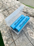 SET 2 X 🔋 18650 Batteries Li-ion SZNS 18650 2200mAh 2.2Ah Holder Case 3.7v 8.14Wh
