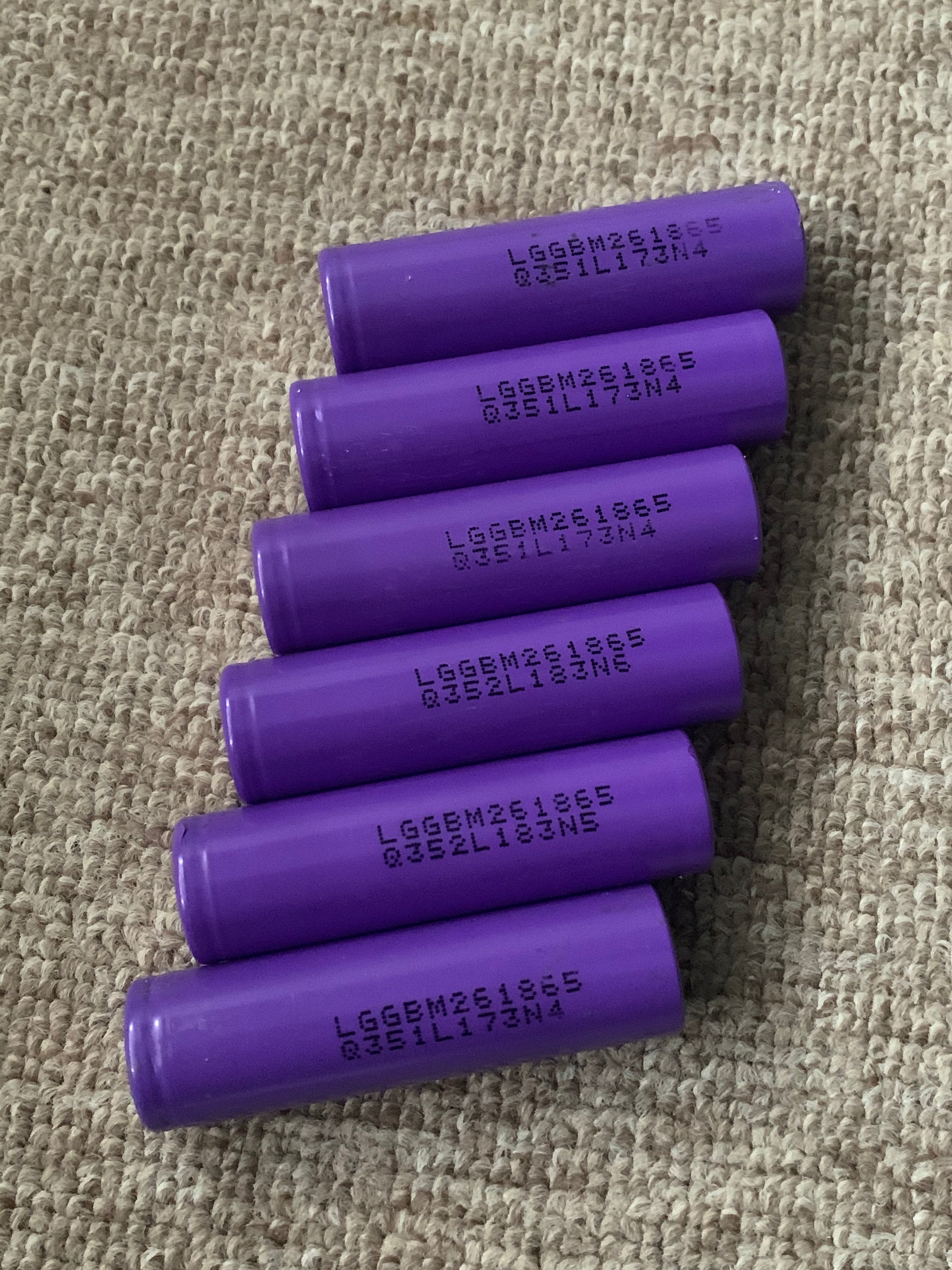SET 6x 🔋 18650 Rechargeable Batteries LG Brand INR I8650 BM26 2600mAh 2.6Ah 10A